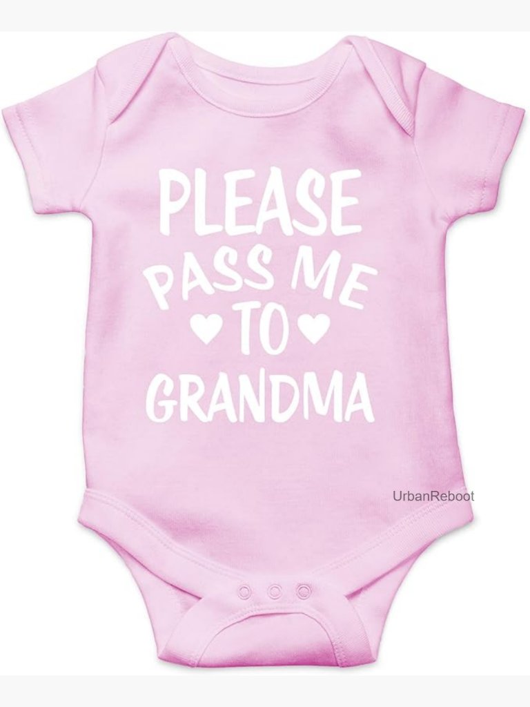 Please Pass Me To Grandma Baby Bodysuit Funny Newborn Romper